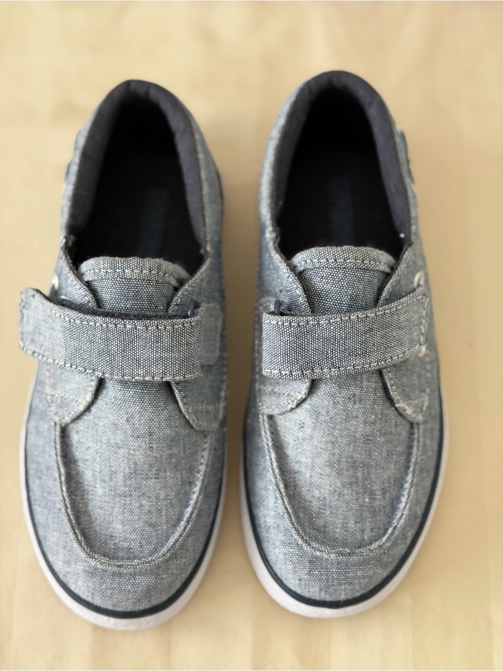 Gymboree Boys' Gray Slip-On Moccasins with Velcro Strap